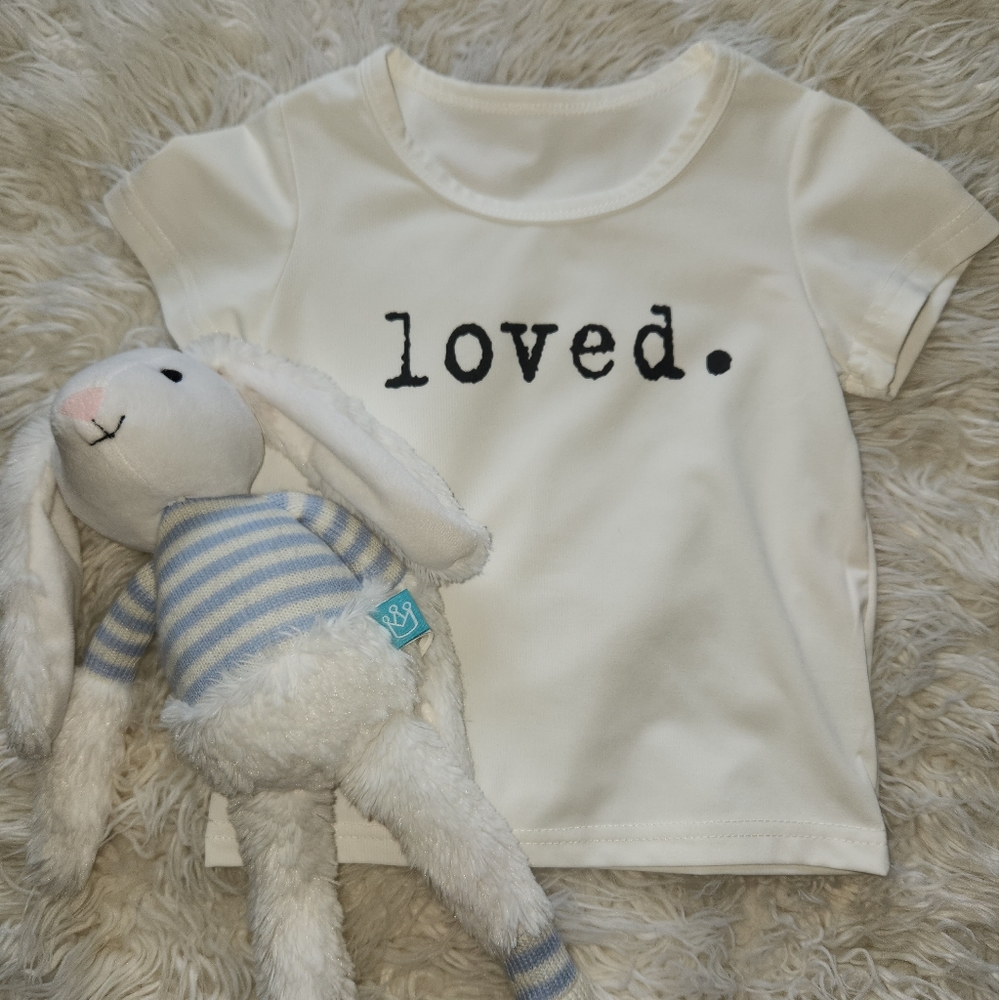 2T toddler white tshirt. Unisex.